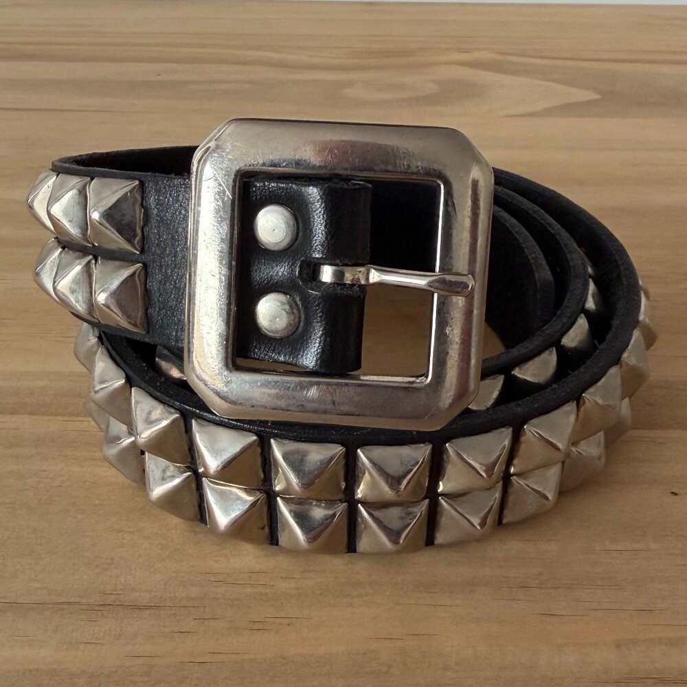 Ape Leather Two Row Pyramid Belt